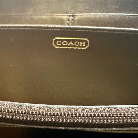 COACH Zoe Mixed Media Patchwork Chocolate Brown Leather Large Full Length Wallet - Picture 13 of 15